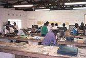 Electronics students at work